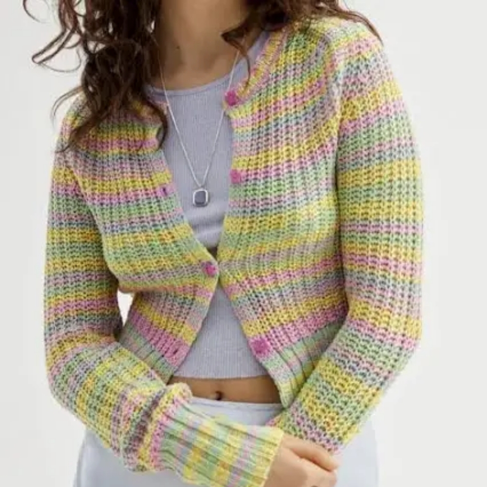Urban Outfitters Pastel Striped Cardigan